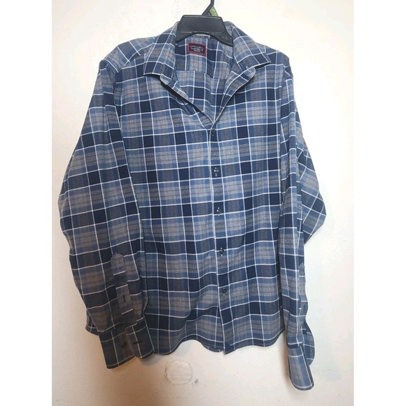 UNTUCKit Other - UNTUCKit Mens Shirt Sonoraan XL Wrinkle Free Relax Fit Flannel Blue Plaid Button